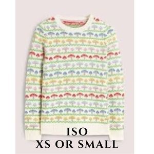 Boden Mushroom Fair Isle Sweater